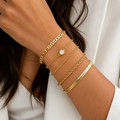 Chic Irregular Bangle Set Women Stackable Bracelet Set Fashion Hand Jewelry H-5513 Suitable for Christmas Gifting