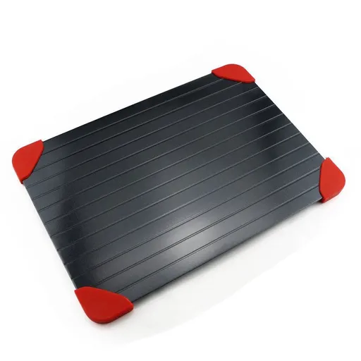 Fast Thaw Frozen Beef Meat Tray Efficient Thawing Tray for Quick Defrosting, NonStick Aluminum Defrosting Plate, 11.6x8.2in