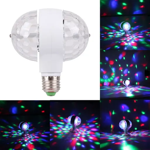 Rotating LED Party Light Bulb | E27 Strobe Effect RGB Crystal Bulb for Home Parties, Clubs, Bars, Birthdays & Holidays - Multi-Color Disco Lighting Decor