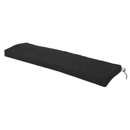 Outdoor Bench Cushion Water Proof Patio Furniture Garden Sofa Settee Couch Swing Pad with Strap Removable Cover Black
