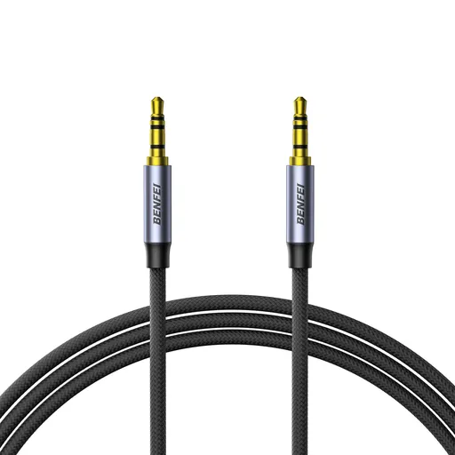 BENFEI 000427GY-2M 3.5mm TRRS Male to Male Audio Cable, 4-Pole Stereo Mic Aux Cable, Nylon Braided Headphone Jack Cord