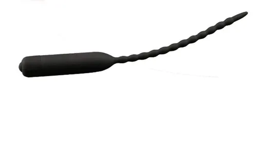 House Of Dasein Black Pink Silicone Urethral Sound Beaded Penis Plug Vibrator - Black - Plug