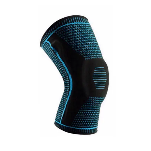 Blue Knee Brace Knee Compression Sleeve Professional Sports Silicone Knee Support - M