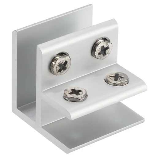 90 Degree Glass Clamp, for 10-12mm Thickness Adjustable Double Side Glass Shelf Support Bracket Aluminum Alloy