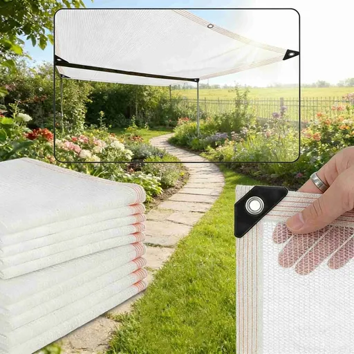 Shade Cloth, 55% Plant Cover Sunblock Net for Garden, 9.84 x 6.56ft Heavy Duty Shade Netting with Grommets, UV Block Sun Shade Covers for Greenhouse, Vegetables, Flowers(White)