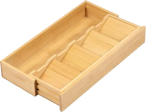 Kitchen drawer organizer - cutlery organizer - expandable bamboo storage box - cutlery rack - telescopic cutlery organizer