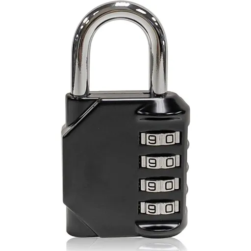 4 Pack Combination Lock, 4 Digit Combination Padlock, Outdoor Waterproof Padlock for School Gym Locker Lock, Padlocks with Code, Sports Locker Luggage Locks (Black)