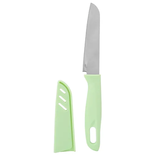 Kitchen Knife Portable Stainless Steel Fruit Melon Cutter with Sleeve for Home UseGreen