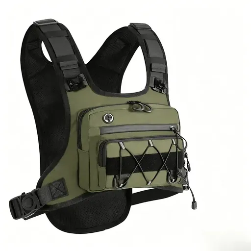Multifunctional Trail Running Backpack, Portable Travel Hiking Pack, Reflective Hydration Backpack for Running, Hiking and Cycling./Green waterproof Oxford cloth (excluding water bag)