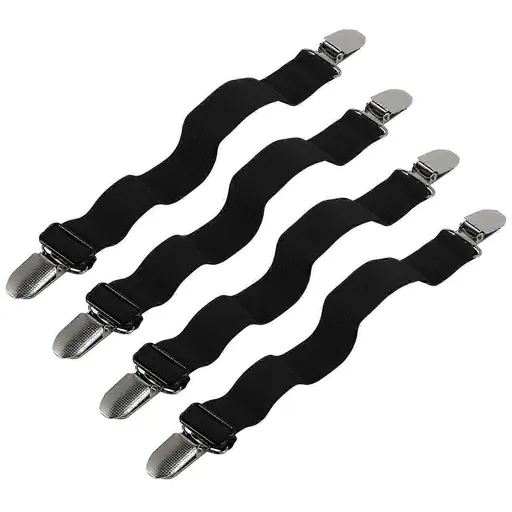 4PCS Adjustable Bed Sheet Straps, Elastic Corner Clips for Mattress