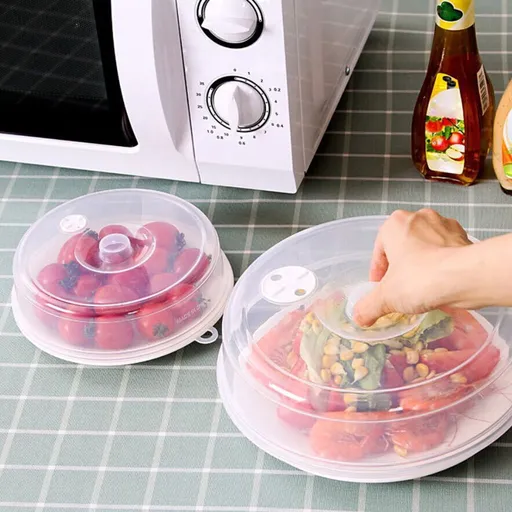 2PCS Microwave Splatter Cover for Food,Clear Like Glass Microwave Splash Guard Cooker lid,Dish bowl Plate Serving Cover with Steam Vent,BPA-Free,Saft