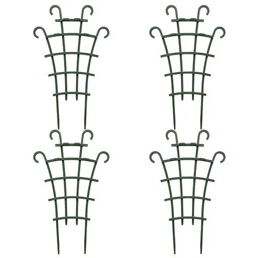 4 Pcs Trellis for Potted Plants, Stackable Small Indoor Plant Trellis for Climbing Plants, Climbing Pergola Plant Flower Stand, Outdoor for Vine Ivy Hoya Houseplants Flower Plant Support Green
