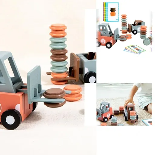 Engineer Forklift Transport Game, 2-Player Stack & Matching Skill Game, Crazy Forklift Training Transport Game,Engineering Truck