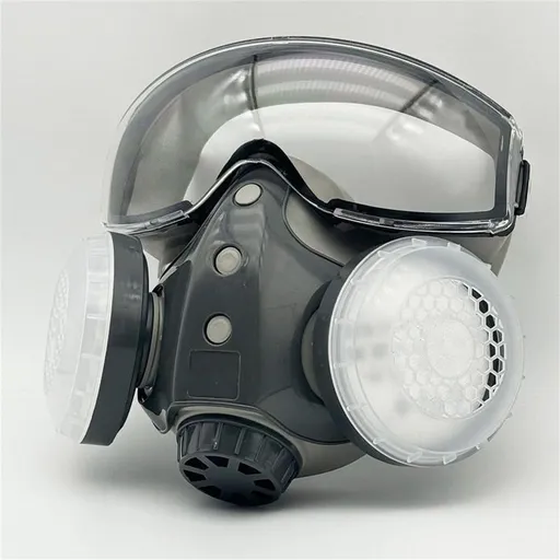 Full Face Respirator Mask with Wide View Lens for Painting Spraying Woodworking Chemical Protection Anti Fog Anti Toxic Safety Gear