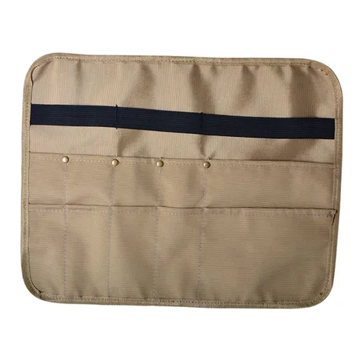 Camping Utensil Bag, Chef Knife Roll Canvas Roll up Culinary Bag Tableware Storage Hanging Knife Pouch Holder for Outdoor Barbecue Activities(Square, Khaki)