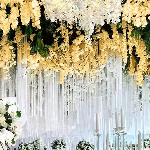Clearance! 12 Pack Wisteria Flower Vines Garland 3.75 Feet Artificial Flower Strings Hanging Flowers Silk Wisteria Garland Flowers Wisteria Vine for Wedding Garden Wall Decoration