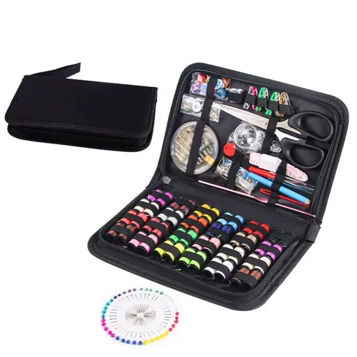 Sewing Kit for Adults & Beginners – Portable Needle & Thread Travel Kit w/ 24 Thread Colors, Needles, Scissors & Tape Measure for Emergency Clothing Repairs, Buttons, Hemming & Home Mending