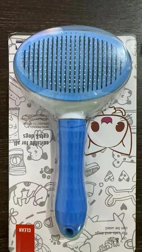 Cat Comb Pet Grooming Needle Brush TPR Material Blue-tpr fine needle (cardboard packaging))
