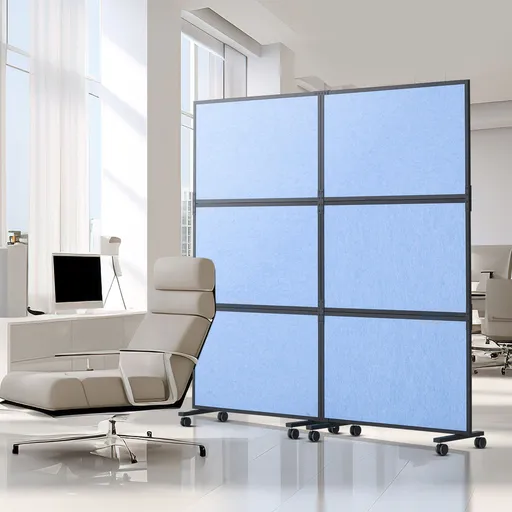 Acoustic Room Divider Partition Panel Privacy Screen 2 Pack Indigo Blue