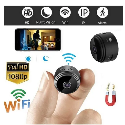 Mini WiFi Camera 1080P Wireless Security Night Vision Motion Detection 360° Snake Tube Remote App Control 2.4GHz Battery Powered Portable Nanny Cam for Home Office Car Pet
