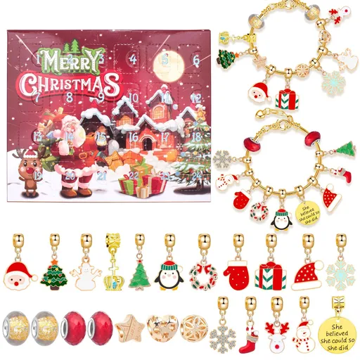 Christmas DIY Jewelry Craft Advent Calendar for Kids Fun Festive Toys 20x17x1.1cm