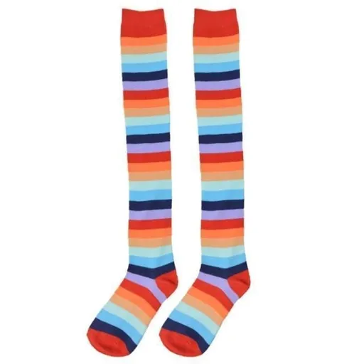 House Of Dasein Pastel Rainbow Thigh Highs - Darker Rainbow