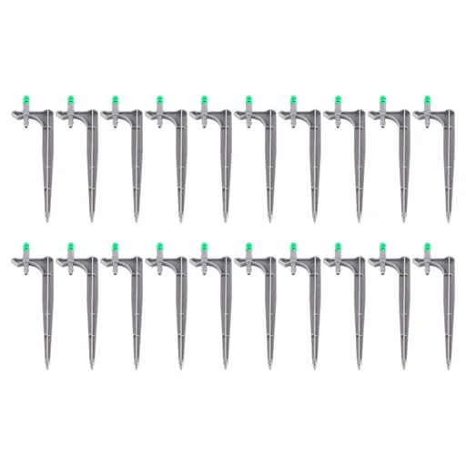 20Pcs/Bag Irrigation Dripper with Ground Insert Fruit Tree Drip Irrigation Emitters for Gardening180 Degree (Green)