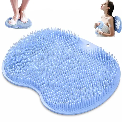 Shower Foot Scrubber, Exfoliating Bath Mat and Back Washer with Non-Slip Suction Cups for Men and Women