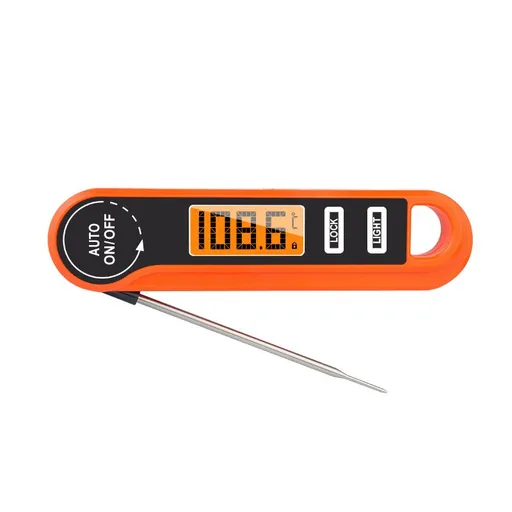 Foldable Digital Meat Thermometer, IPX5 Waterproof Fast Read with Backlight ℃/℉ Switch for Kitchen, BBQ, Baking