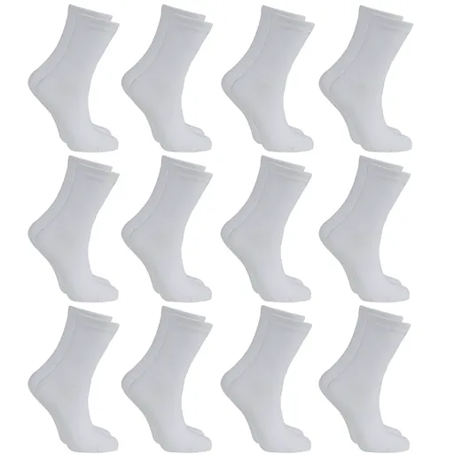 12x Pairs WHITE SCHOOL SOCKS Cotton Rich Girls Boys No Seam School Uniform BULK