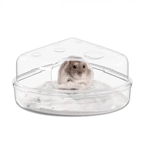 Hamster Sand Bath Box - Transparent Critter's Litter Box Sand Bath Shower Room & Digging Container Heighten Version for Guinea