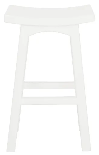 Tokyo Solid Mahogany Timber Barstool (White)
