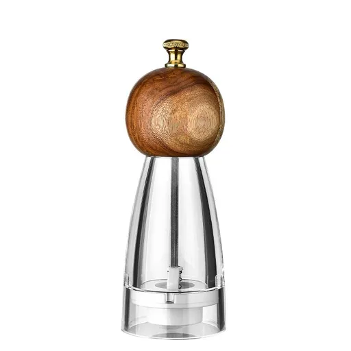 grinder and salt grinder set -5inch height -Ceramic grinding core for adjustable from a coarse to a fine grind- wood cover