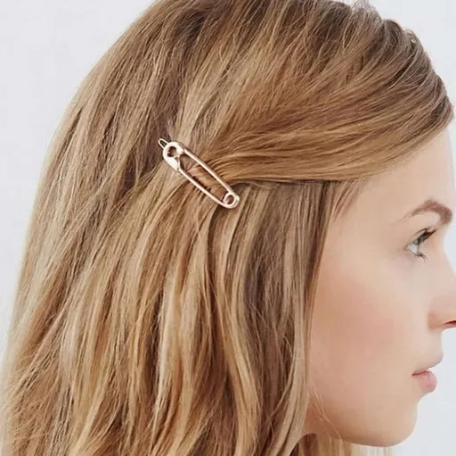 10Pcs Hair Pins Hair Clips Alloy Safety Pin Shape Hairpin Barrettes Goth Hair Pins Set Hairdressing Tool Hair Accessories