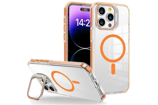 iPhone 16 Series Phone Case with Stand Full Body Case Orange iPhone 16 Pro Max