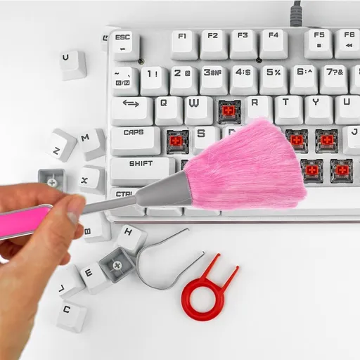 3-Pack Assorted Color Plastic Keyboard Dust Brushes with Ergonomic Handle for Home and Office Cleaning