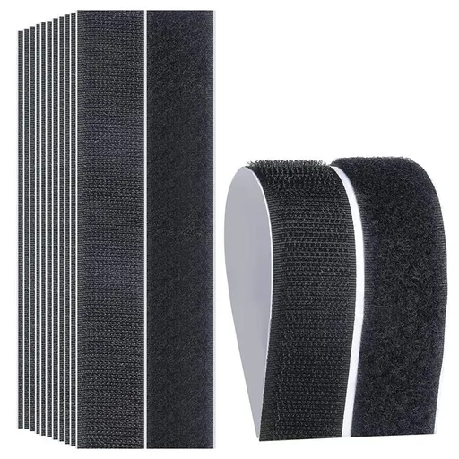 Hook and Loop Strips with Adhesive - 15 Sets, Strong Back Adhesive Fasten Mounting Tape for Home or Office Use