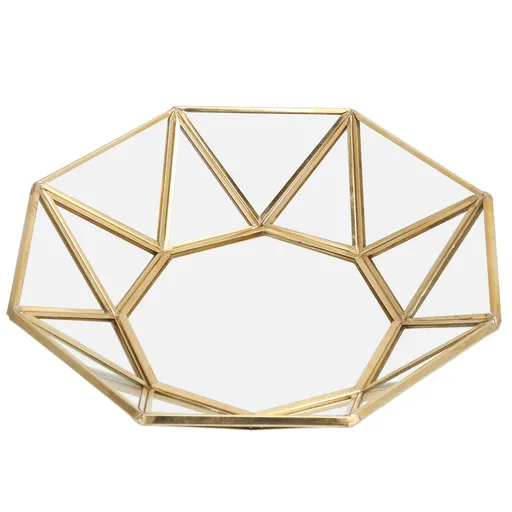 Octagonal Tray Glass Storage Decorative Display Tray Sundries Dessert Plate Organizer