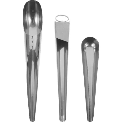 3pcs Stainless Steel Bird Feeding Scoop for Cage Refill, Silver Multi-Size Tool for Parrots