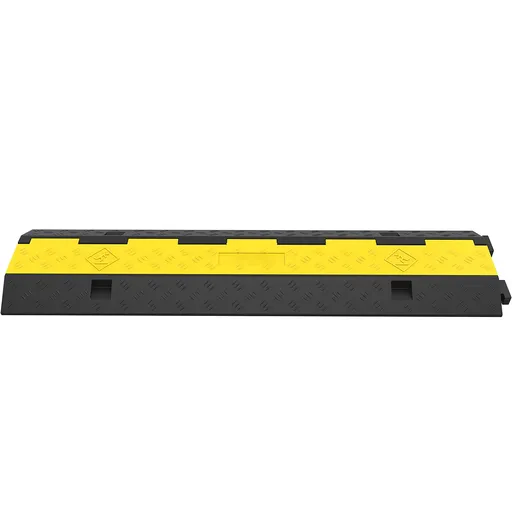 Cable Protector Ramp, 5 Packs 2 Channels Speed Bump Hump, Rubber Modular Speed Bump Rated 11000 LBS Load Capacity, Protective Wire Cord Ramp Driveway Rubber Traffic Speed Bumps Cable Protector