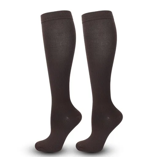Flat Panel Coffee Brown Compression Calf Socks Size XXL (43-46) | Christmas Plus Size Warm Gift | Wide Calf Flat Coffee Brown Compression Socks for Big Size Wear