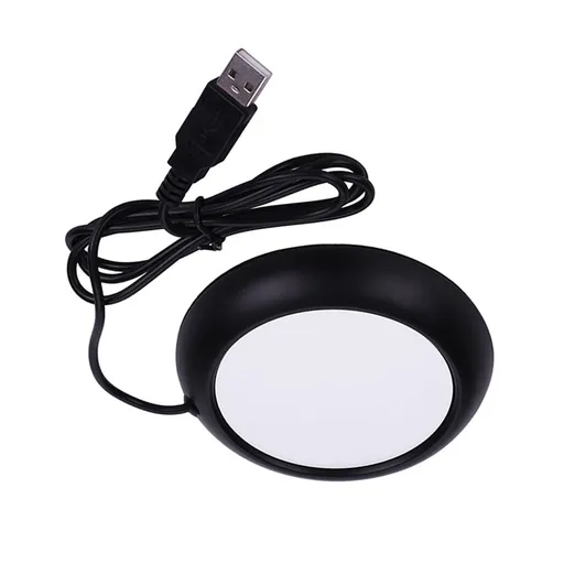 USB Wood Grain Cup Warmer Heat Beverage Mug Mat Office Tea Coffee Heater Pad Black