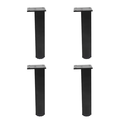 4 Pack Adjustable Furniture Legs, 150mm/6'' Black Aluminum Alloy Support Feet Heavy Duty Replacement Legs for Sofa Bed Desk TV Cabinet Couch Coffee Table Sideboards Cupboard Dresser