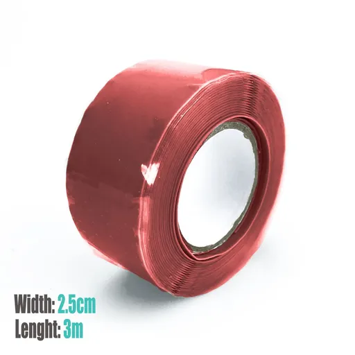 Self-Fusing Silicone Repair Tape for Waterproof Pipe Leak Sealing, Plumbing Hose Wrap, Insulation Bonding, Multi-Color Emergency Fix Roll (Red)