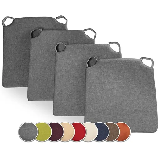 Trapezoidal Chair Cushions Set of 4 Comfortable Seat with Inner and Outer Velcro Dimensions 42cm Back 35cm Front