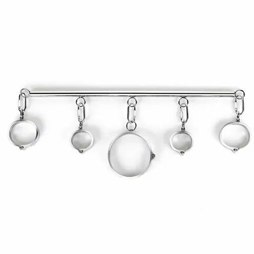 House Of Dasein Stainless Steel Spreader Bar Shackles With Collar And Cuffs Bdsm Toys - Male