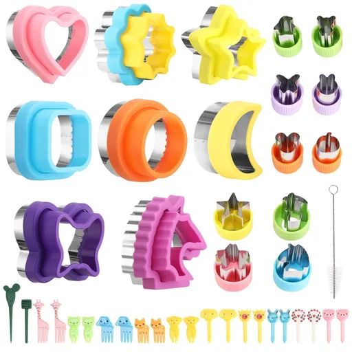 41PCS Sandwich Cutter Set for Lunch, with Animal Fruit Forks