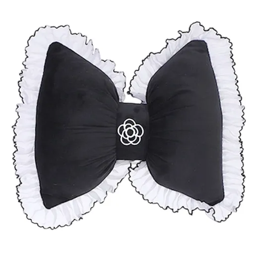 Car Seat Headrest Winter Warm Car Neck Pillow with Lace Soft Comfortable Head Rest Pillow for Driving Travel Easy Install