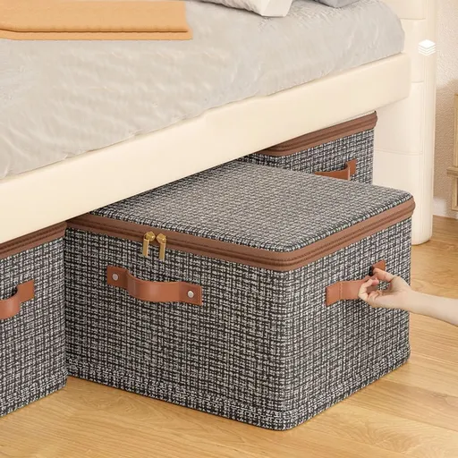 Household Wardrobe Storage Box Clothes Miscellaneous Items Foldable Non-Woven Fabric Storage Organizer with Ventilation Breathable Cover for Blankets Pillows Quilts Closet Organization Space-Saving