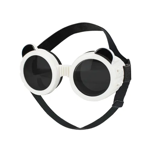 Dog Goggles for Small Dog UV/Wind/Dust Protection Dog Sunglasses for Small Breed with Adjustable Strap - White